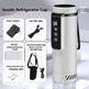 Insulin refrigerator cup with power adapter, car USB cable, and shoulder bag on a white background