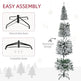 7.5ft Flocked Christmas Tree, Pencil Christmas Tree With Realistic Branch Tips, Folding Metal Stand, Green EX-STOCK Canada 