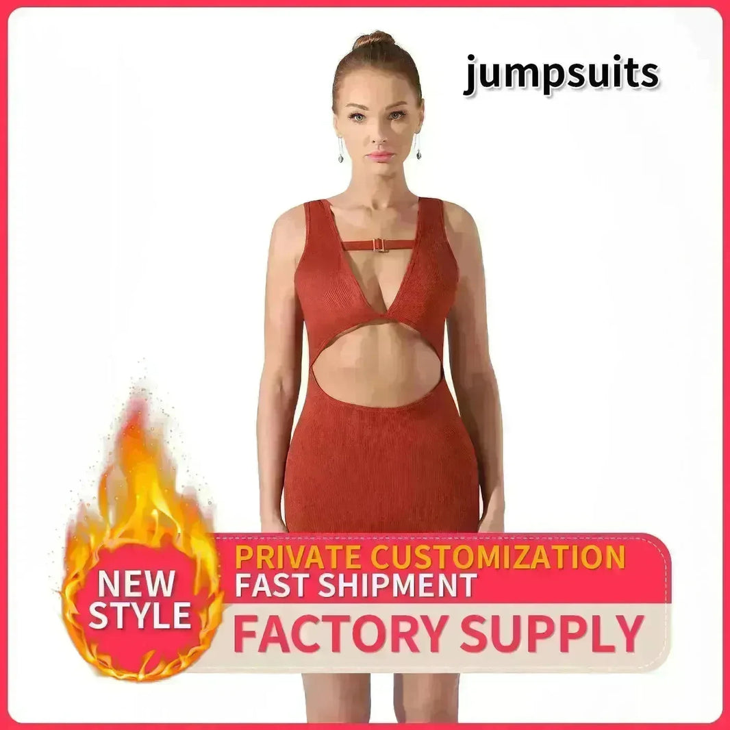 Women Cut out Unitard Short Bodysuit - EX-STOCK CANADA