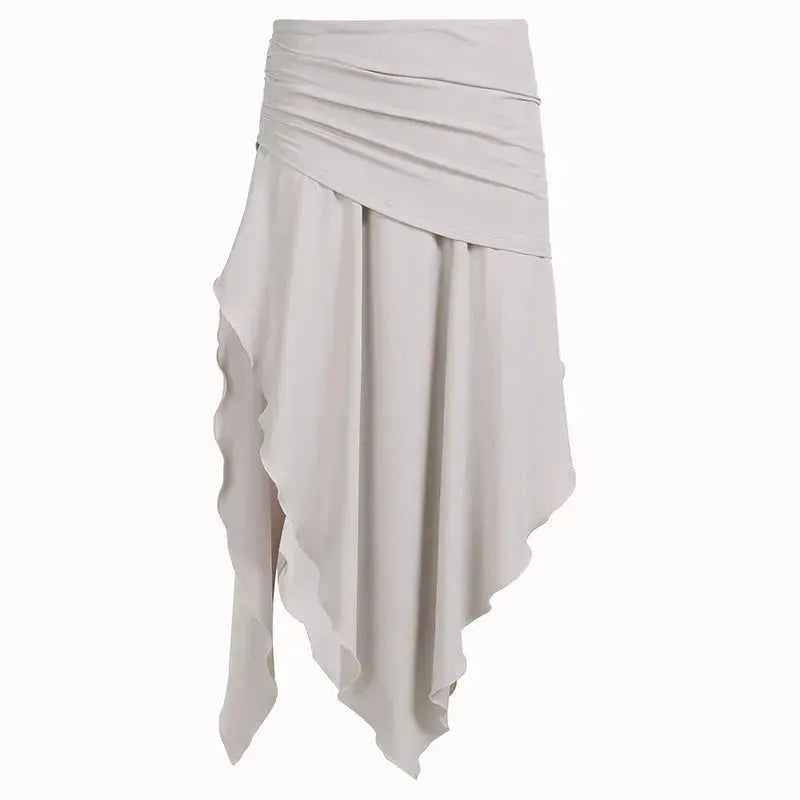 High Waist Irregular split Long Skirt - EX-STOCK CANADA