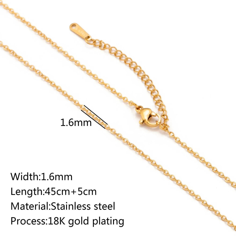 Stainless Steel Vacuum Vapor Plating 18K Gold Color Protection Lip Chain Necklace - EX-STOCK CANADA