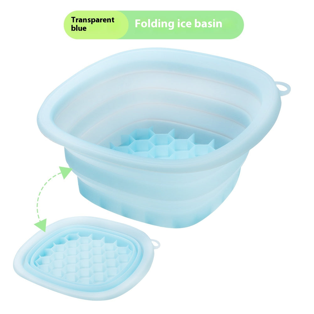 Bacinella pieghevole in silicone domestica, vassoio del ghiaccio, ice facial care, bacinella per bagno con ghiaccio 