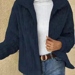 Fall Winter Casual Women Thick Fleece sherpa  Lapel  Cardigan sweater Jacket