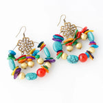 Pendientes de coloridos con cuentas hechas a mano de estilo bohemio
