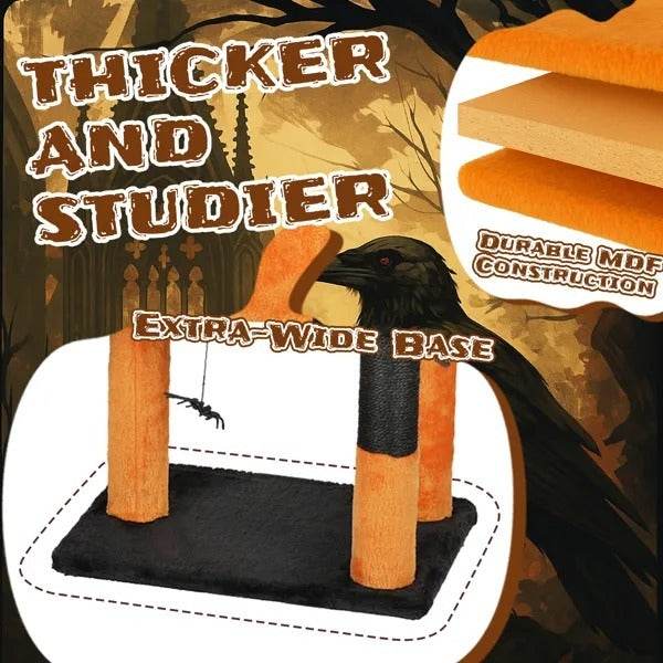 39.4 Halloween Cat Tree, Cat Tower Cat Tree For Indoor Cats With Spacious Cat Condo, Sisal Scratching Posts, Hanging Toys, Orange Black - EX-STOCK Canada