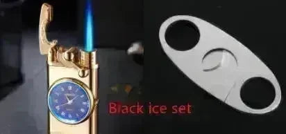 New Lighter With Electric Watch Rocker Arm Automatic Ignition Straight Blue Flame Lighter Creative Real Dial Inflatable Windproof Cigar Lighter Men's Watch Gift - EX-STOCK CANADA
