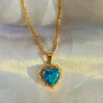 Colorful Rhinestones Heart-shped Necklace Love Gold Clavicle Chain Ins Personalized Jewelry For Women Valentine's Day - EX-STOCK CANADA