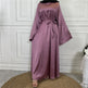 Middle East Dubai Hot Sale Lace Up Satin Muslim Dress - EX-STOCK Canada