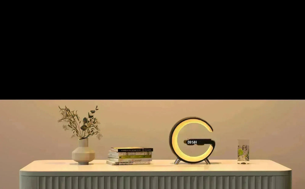 G shaped Wireless Phone Charging Night LED Lamp Bluetooth Speaker - EX-STOCK CANADA