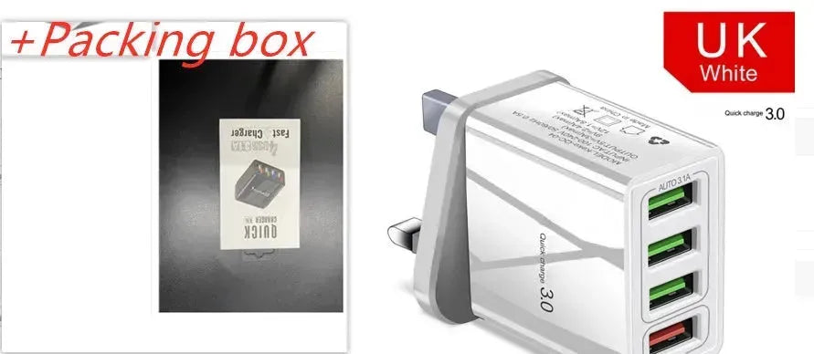 Illuminated 4USB Mobile Phone Charger 3A Charging Head - EX-STOCK CANADA