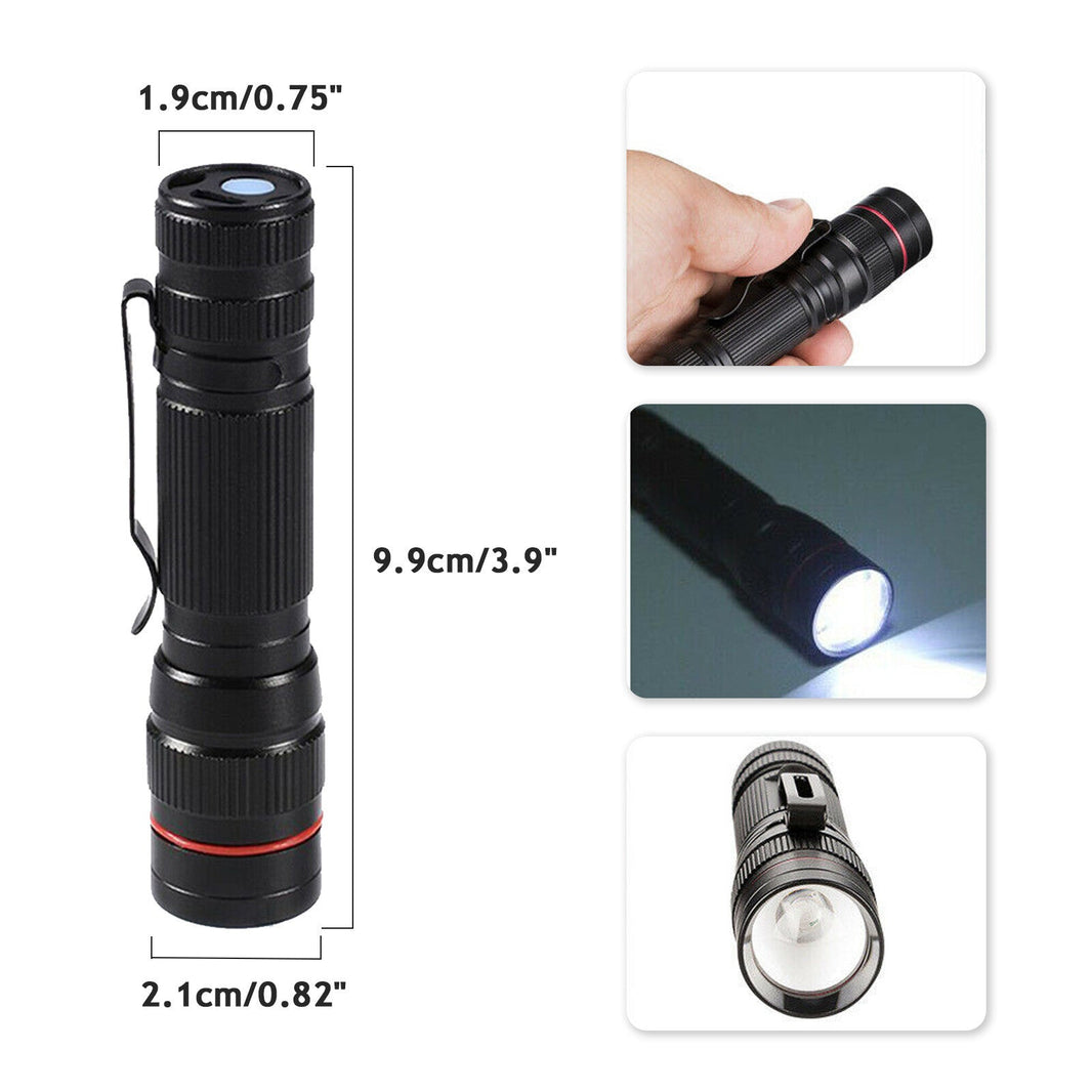 LED Military Flashlight USB Rechargeable Tactical Zoom Torch Most Powerful Mini Pen Light EX-STOCK