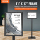 Pedestal Sign Holder, 11 X 17 Inch Vertical And Horizontal Adjustable Poster Stand, Heavy-Duty Floor Standing Sign Holder With Metal Base For Display, Advertisement, And Outdoor, Black EX-STOCK