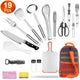 19Pcs Camping Cooking Utensil Kit Portable Picnic Cookware Outdoor Kitchen Equipment Gear Campfire Barbecue Appliances With Storage Bag EX-STOCK