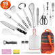 19Pcs Camping Cooking Utensil Kit Portable Picnic Cookware Outdoor Kitchen Equipment Gear Campfire Barbecue Appliances With Storage Bag EX-STOCK