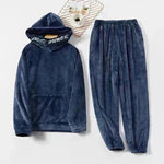 Men's Hooded Warm And Thickened Pajamas Suit
