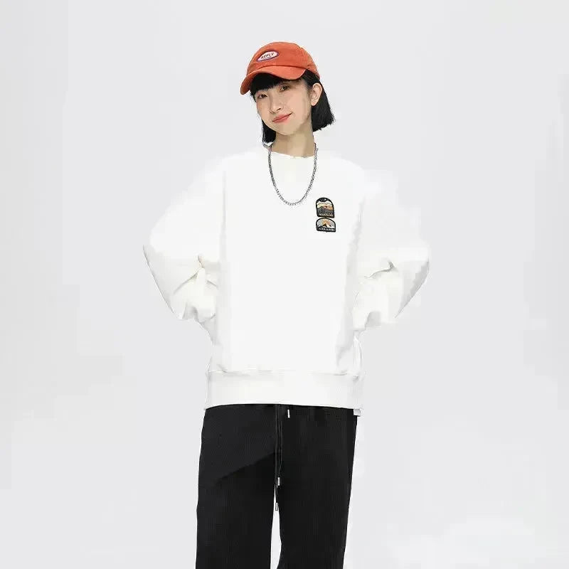 Men's Autumn  Drop-shoulder Sleeve Round neck Oversized Pullover sweatshirts - EX-STOCK CANADA