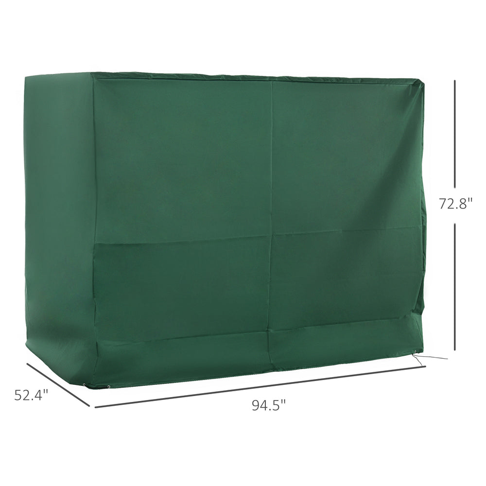 600D Oxford 3-Seater Patio Swing Cover Outdoor Swing Chair Cover Rain Protection Waterproof Anti-UV, Dark Green EX-STOCK