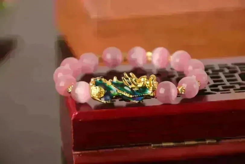 3D Gold Plated PiXiu Crystal Beaded Bracelet - EX-STOCK CANADA