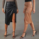 Women's Split Mid-length Hot Girl Hip Leather Wrap Skirt - EX-STOCK CANADA