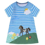 Vestido de algodón impreso de dibujos animados para chicas de falda casual para niños