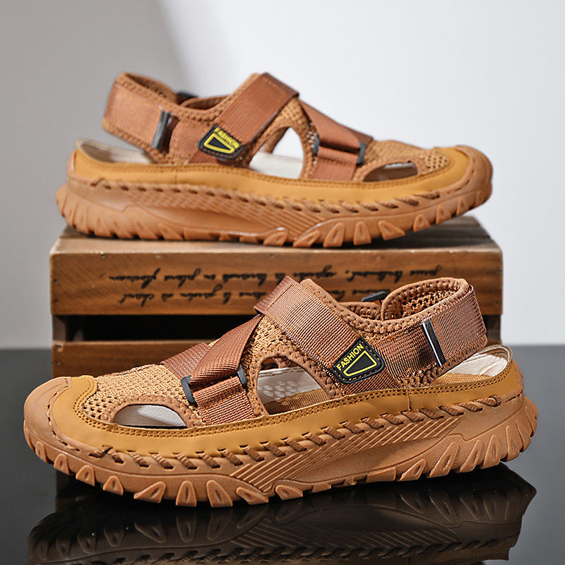 Summer Men's Hollow Mesh Surface Breathable Trendy Casual Shoes All-matching Sandals  EX-STOCK CANADA