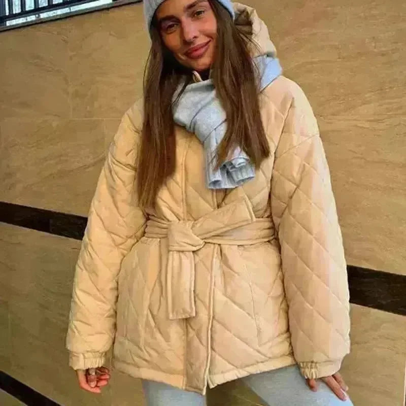 Thermal Jacket Plus Size Tie Down Cotton Winter Hoodie Coat - EX-STOCK CANADA
