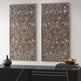 Distressed Carved Wood 2-piece Wall Decor Set EX-STOCK