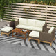 Terrassenmöbel-Set mit Kissen, 5-teiliges PE-Rattan-Gesprächsmöbel-Set, CremeweißEX-STOCK Canada 