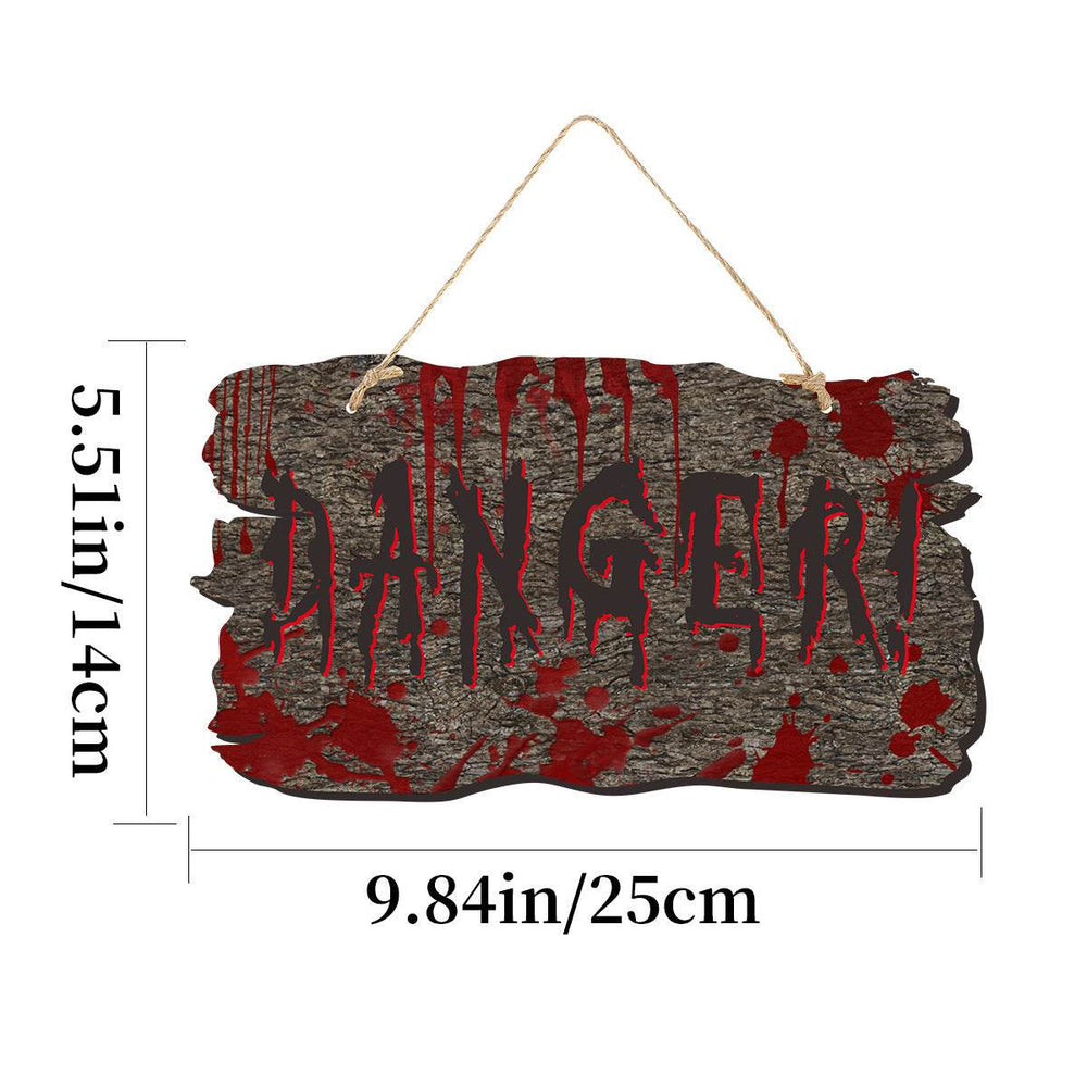 Imitation Wooden Doorplate Ghost Festival Haunted House Horror Atmosphere Decoration EX-STOCK