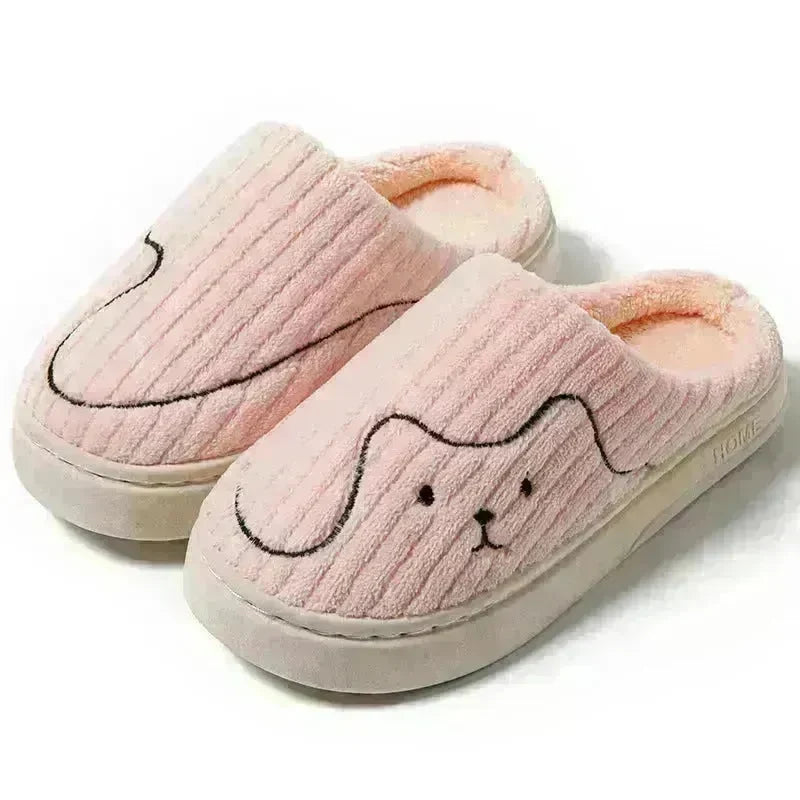 Striped Cat Slippers Indoor Couple Non-slip Floor Bedroom Slipper Winter Warm Plush House Shoes Women Men - EX-STOCK CANADA