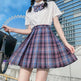 Student Jk Plaid Skirt Preppy Style Mini Pleated  Kilt Skirt - EX-STOCK CANADA