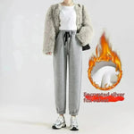 Fleece-lined Casual Harem Drawstring sweat Pants For Women - EX-STOCK CANADA