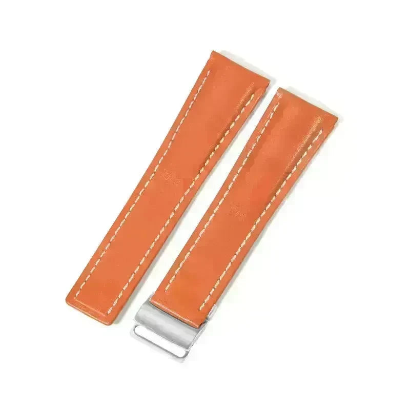 22mm 24mm Black Brown Blue Bamboo Grain Cowhide Watch Strap - EX-STOCK CANADA