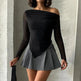 Slant shoulder Micro-transparent Irregular Bodycon top blouse  women - EX-STOCK CANADA