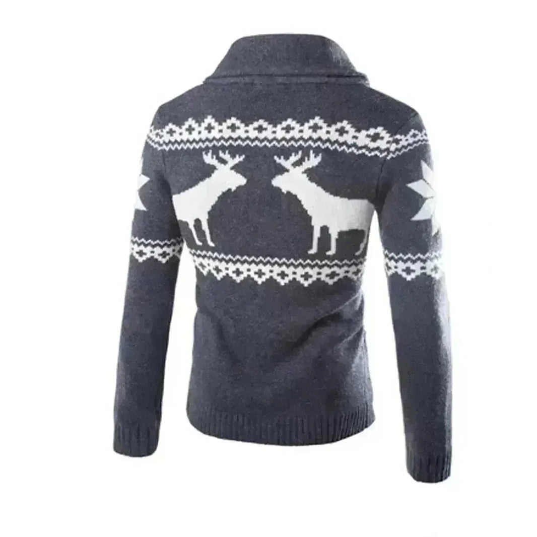 Men's fawn Deer Button Christmas cardigan sweater - EX-STOCK CANADA