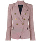 Houndstooth Small Jacket Women Long-Sleeved Double-Breasted Plaid Blazer - EX-STOCK CANADA