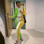 Tie-Dye 2pcs Women Long sleeve Drawstring Sweatsuit Outfit set