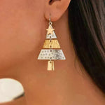 Collar de árbol de Navidad y aretes Collar colgante de moda
