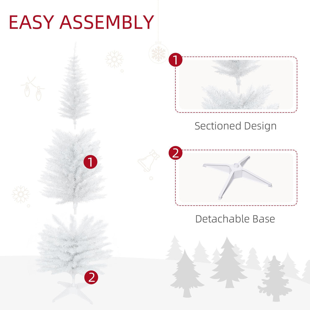 6 FT Christmas Tree Classic Tree Holiday Indoor Decoration, With Stable Plastic Base, White EX-STOCK Canada 