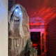 74inch Life Size Outdoor Halloween Decorations Skeleton Witch, Sound And Motion Activated Animated Prop Animatronic Decor With Light Up Eyes, Spooky Sound EX-STOCK