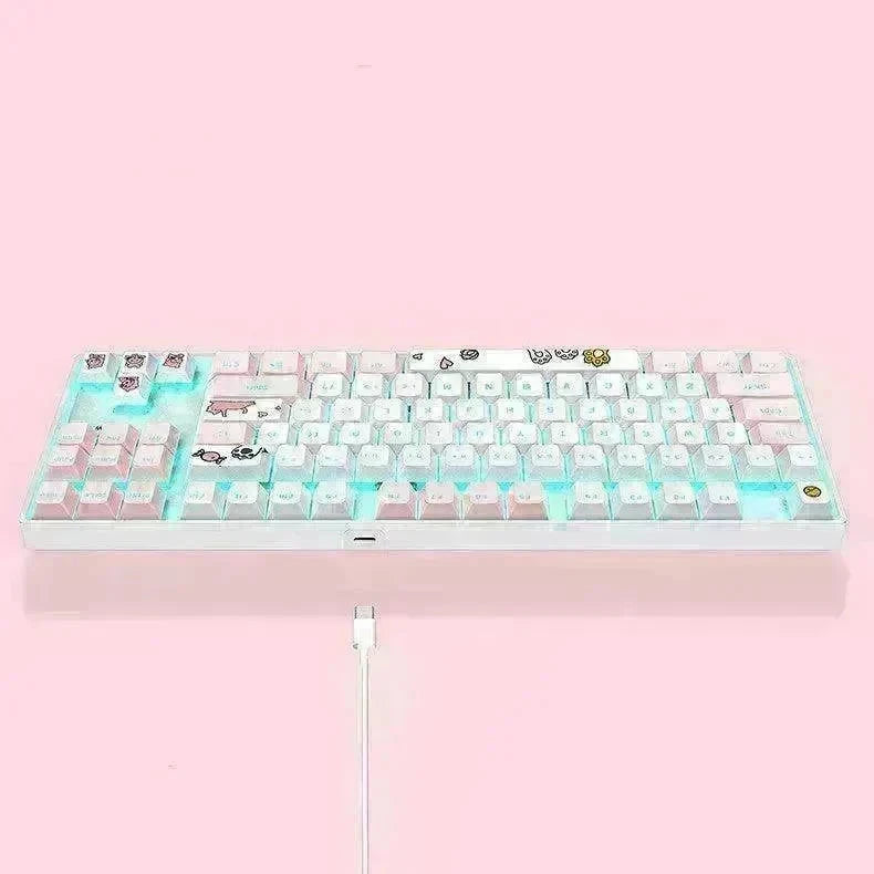 87 Key Rgb Light Effect Green Axis Portable Mechanical Keyboard - EX-STOCK CANADA