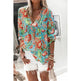 Women Casual Spring Summer New Style Blouse top Printing V-Neck Long-Sleeved - EX-STOCK CANADA