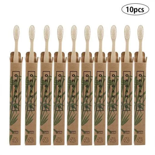 10pcs  Bamboo toothbrushes - EX-STOCK CANADA