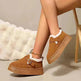 Fashion Round Toe Ankle Boots With Buckle Design Winter Warm Thickened Cotton Shoes Suede Flat Boot For Women - EX-STOCK CANADA