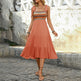 Casual Summer Dress Sleeveless Midi Boho Beach Dress Square Neck Flowy Sundress EX-STOCK