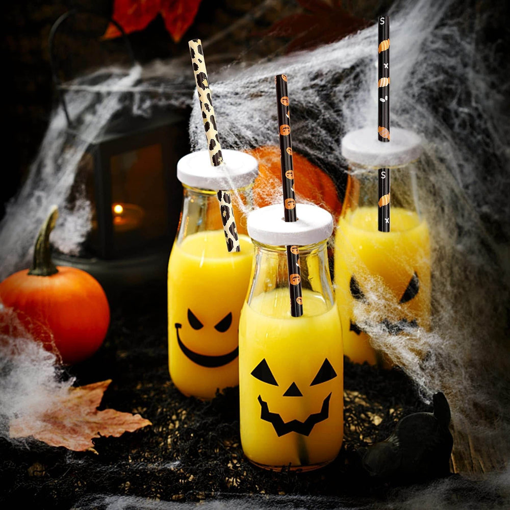 40 Pack Of 9 Inch BPA-Free Halloween Reusable Straws With Colorful Stripe Print Hard Straws For Mason Jars, Mason Glasses, Home Or Party Use, Comes With A Cleaning Brush-Selling On Amazon Is Prohibite - EX-STOCK Canada