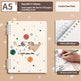 Notebook with cookie paw print design on a beige background
