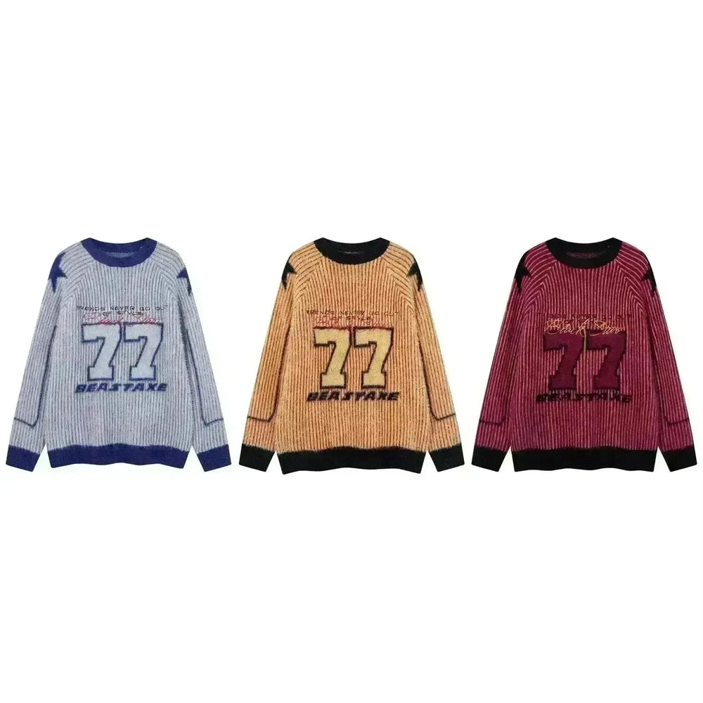 New Trend Autumn Winter Round neck Oversized Pullover Wool Sweater for Teenagers - EX-STOCK CANADA