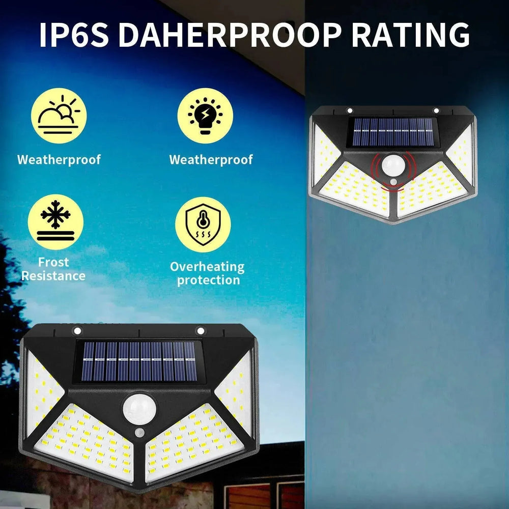 4X Solar Power PIR Motion Sensor Wall Lights LED Outdoor Garden Security Lamp - EX-STOCK CANADA