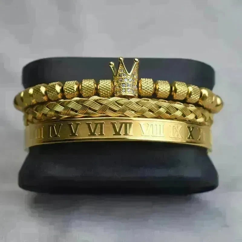 Crown Twist Woven Mesh With Diamond Digital Bracelet Set - EX-STOCK CANADA
